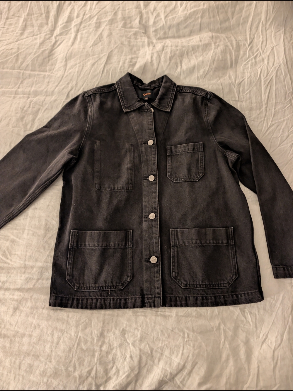 Quince Denim Chore Jacket Black Medium NWOT Women's